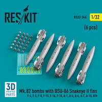 Mk.82 Bombs With BSU-86 Snakeye II Fins (6 pcs) (F-4, F-5, F-8, F-15, F-16, F-18, A-1, A-4, A-6, A-7, A-10, Kfir)