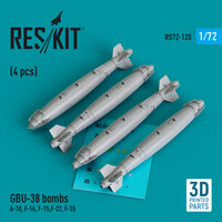 GBU-38 Bombs (4pcs) (A-10, F-16, F-15, F-22, F-35) (3D Printed) - Image 1