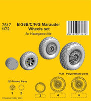 B-26B/C/F/G Marauder Wheels Set (For Hasegawa Kits) - Image 1