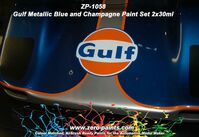 1058 Gulf Metallic Blue and Champagne Paint Set