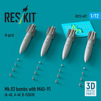 Mk.83 Bombs With MAU-91 (4pcs) (A-4E, A-4F, B-52G/H) (3D Printed)