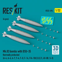 Mk.83 Bombs With BSU-35 Thermally Protected (4pcs) (A-4, A-6, A-7, F-4, F-8, F-14, F/A-18(C, D, E, F), AV-8B, S-3) (3D Printed)