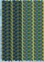 Lozenge C. German 5 color printed fabric