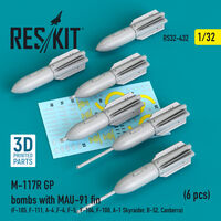 M-117R GP Bombs With MAU-91 Fin (6 pcs) (F-105, F-111, A-4 ,F-4, F-5, F-104, F-100, A-1 Skyraider, B-52, Canberra) - Image 1