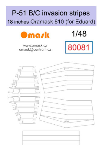 P-51 B/C Invasion Stripes 18" Oramask 810 (For Eduard) - Image 1