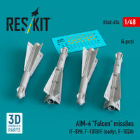 AIM-4 Falcon Missiles (4pcs) (F-89H, F-101B/F (Early), F-102A) (3D Printed) - Image 1
